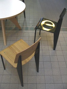 Prouvé chairs 225x300 The $3,000,000 Pre Fab: Restoration of Jean Prouvés Ferembal House