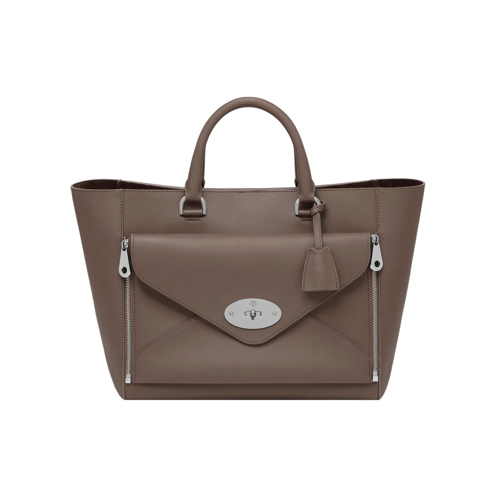 Mulberrt Willow Tote Taupe Silky Classic Calf With Nickel