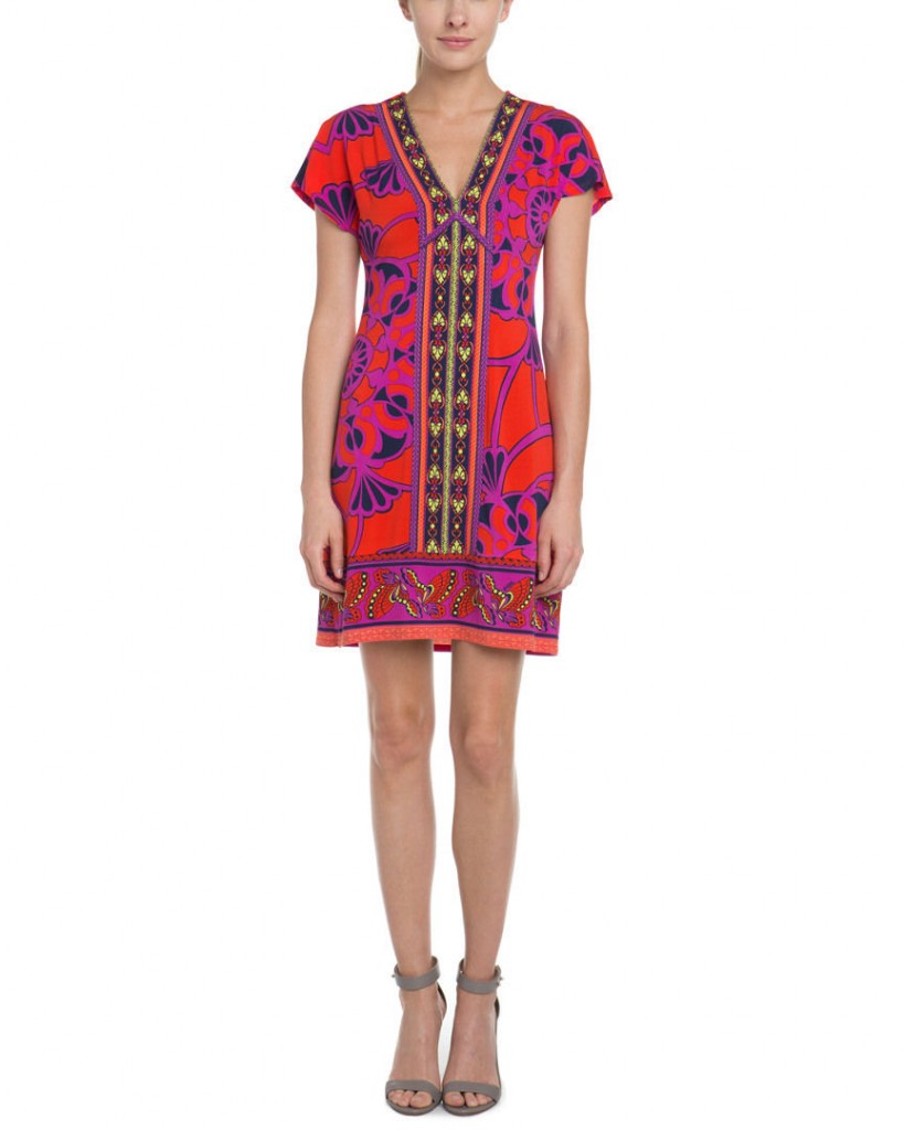 Hale Bob floral print dress with cap sleeves.